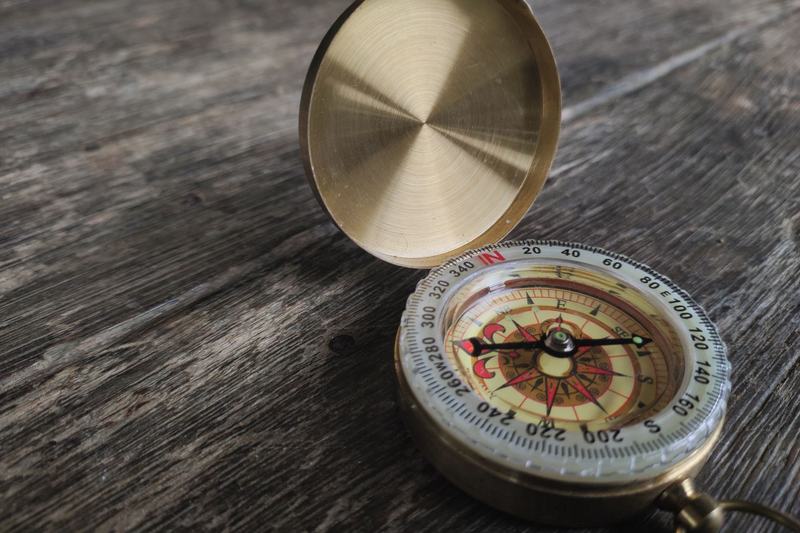 Vintage brass pocket compass