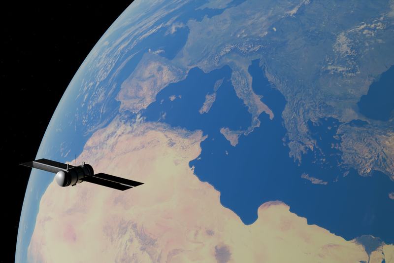 Satellite orbiting above Earth