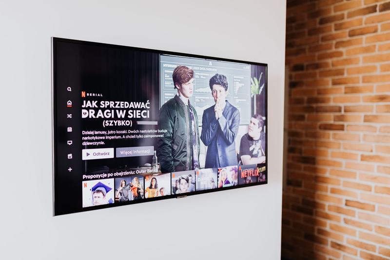 Television screen showing a video streaming menu