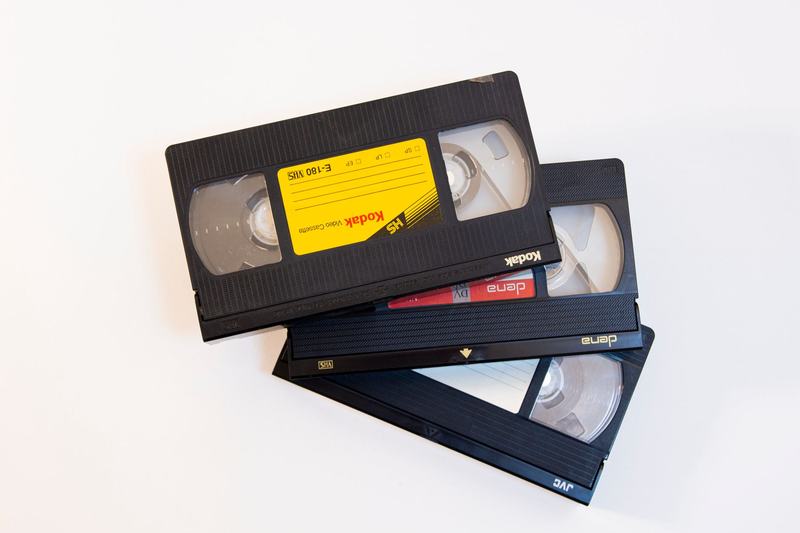Stack of VHS videocassettes